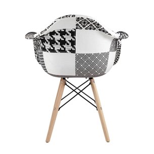 Eames в стиле пэчворк черно-белое, ножки массив бука