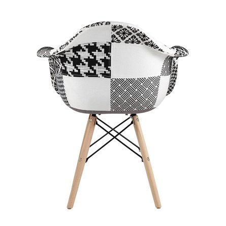 Eames в стиле пэчворк черно-белое, ножки массив бука