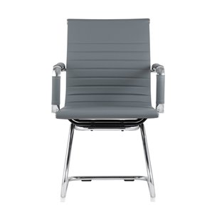 TopChairs Visit серое, обивка из экокожи, металический каркас