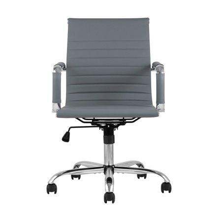 TopChairs City S офисное серое, обивка экокожа, механизм качания и регулировки по высоте