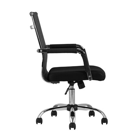 TopChairs Clerk офисное черное в обивке из экокожи, механизм качания Top Gun