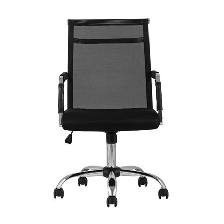 TopChairs Clerk офисное черное в обивке из экокожи, механизм качания Top Gun