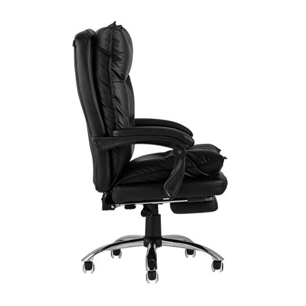 TopChairs Alpha офисное черное, обивка из качественной экокожи, механизм качания "Мультиблок"