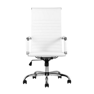 TopChairs City офисное белое обивка экокожа, механизм качания Top Gun