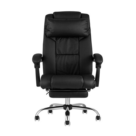 TopChairs Royal офисное черное в обивке из экокожи, механизм качания и регулировки по высоте "Му
