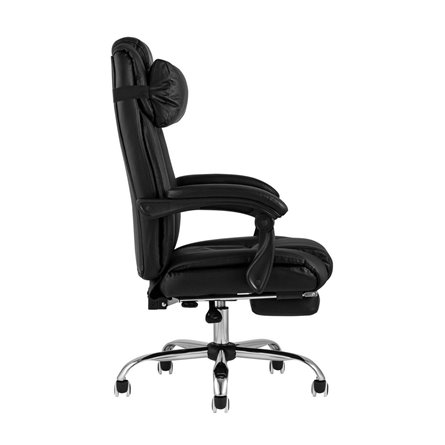 TopChairs Royal офисное черное в обивке из экокожи, механизм качания и регулировки по высоте "Му