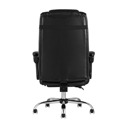 TopChairs Royal офисное черное в обивке из экокожи, механизм качания и регулировки по высоте "Му
