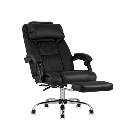 TopChairs Royal офисное черное в обивке из экокожи, механизм качания и регулировки по высоте "Му