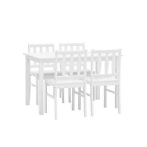 INGRID из стола и четырех стульев деревянные, ножки стола и каркас стульев из массива гевеи цвет