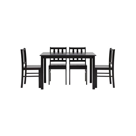 INGRID из стола и четырех стульев деревянные, ножки стола и каркас стульев из массива гевеи