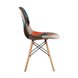 Eames DSW в тканевой обивке в стиле пэчворк, сиденье платиковое, ножки деревянные