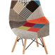 Eames DSW в тканевой обивке в стиле пэчворк, сиденье платиковое, ножки деревянные Eames DSW в тканевой обивке в стиле пэчворк, сиденье платиковое, ножки деревянные