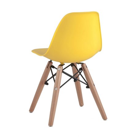 DSW желтый, литой полипропилен, стальной каркас, массив бука