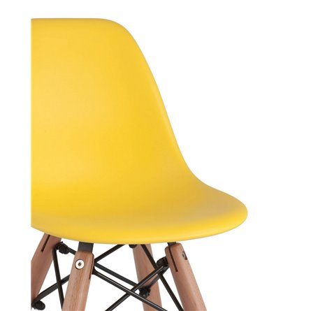 DSW желтый, литой полипропилен, стальной каркас, массив бука