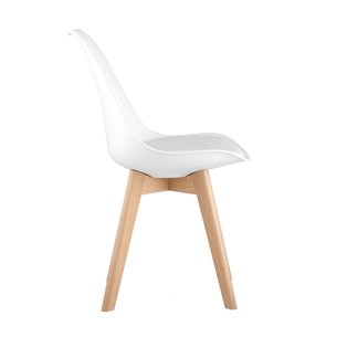 FRANKFURT белый, сиденье экокожа, белый пластик, массив бука