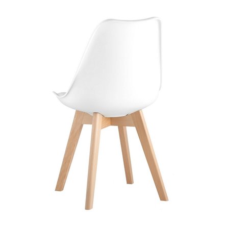 FRANKFURT белый, сиденье экокожа, белый пластик, массив бука