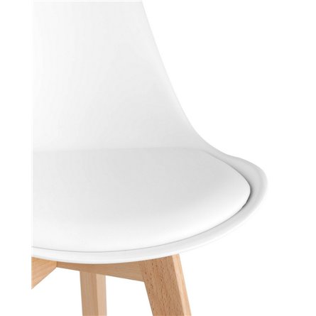 FRANKFURT белый, сиденье экокожа, белый пластик, массив бука