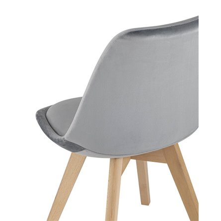 обеденный FRANKFURT обивка велюр ножки массив бука цвет серый