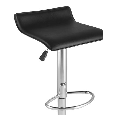 Хай-Тек черный обивка экокожа, хромированная ножка, газ-лифт