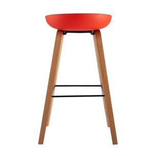 Libra красный, пластиковое сиденье, ножки под дерево