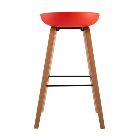 Libra красный, пластиковое сиденье, ножки под дерево