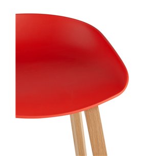 Libra красный, пластиковое сиденье, ножки под дерево