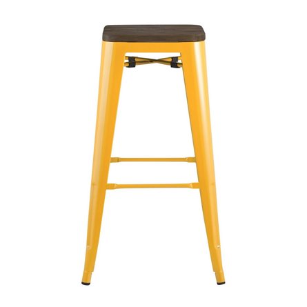 Tolix WOOD желтый, металл с порошковым покрытием, дерево, металл