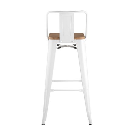 Tolix WOOD со спинкой белый глянцевый, металл, дерево