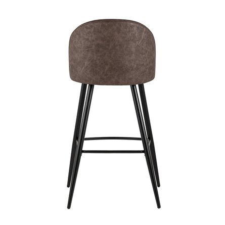 Лион, коричневая экокожа, черные ножки