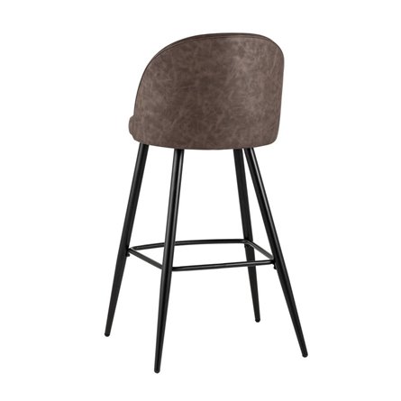 Лион, коричневая экокожа, черные ножки