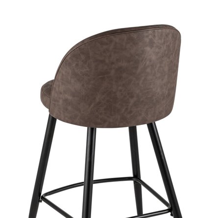 Лион, коричневая экокожа, черные ножки