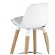 Мартин белый сиденье пластик, экокожа, деревянные ножки, хром