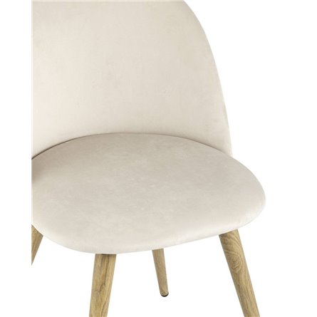 Лион кремовый, сиденье и спинка велюр, каркас из оцинкованного металла с принтом под натуральное