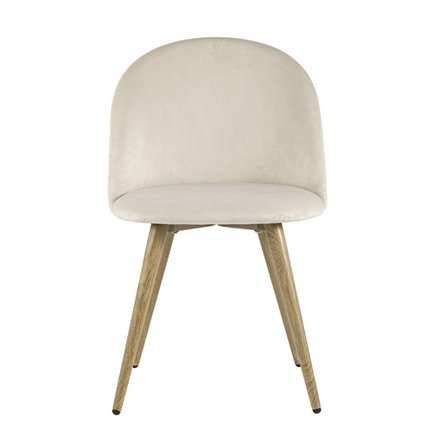 Лион кремовый, сиденье и спинка велюр, каркас из оцинкованного металла с принтом под натуральное