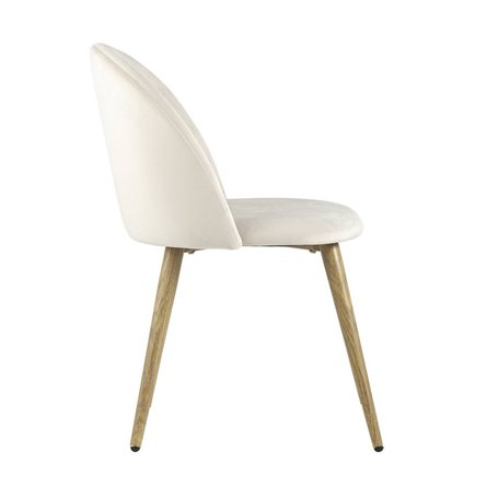 Лион кремовый, сиденье и спинка велюр, каркас из оцинкованного металла с принтом под натуральное