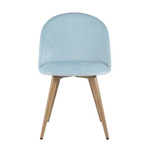 Лион пыльно-голубой, сиденье и спинка велюр, каркас оцинкованный металл с принтом под натурально