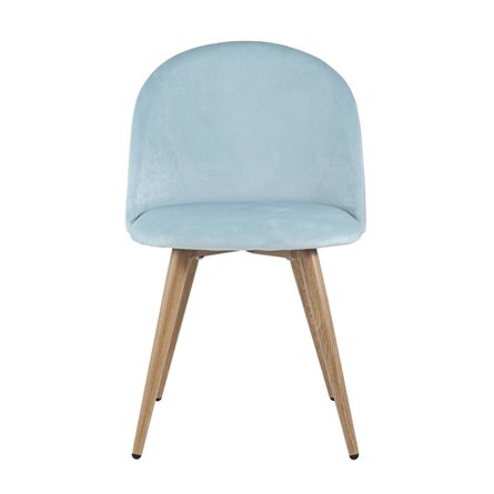 Лион пыльно-голубой, сиденье и спинка велюр, каркас оцинкованный металл с принтом под натурально