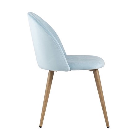 Лион пыльно-голубой, сиденье и спинка велюр, каркас оцинкованный металл с принтом под натурально