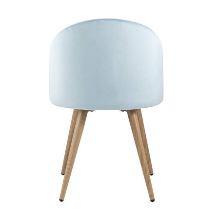 Лион пыльно-голубой, сиденье и спинка велюр, каркас оцинкованный металл с принтом под натурально