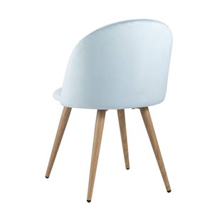 Лион пыльно-голубой, сиденье и спинка велюр, каркас оцинкованный металл с принтом под натурально