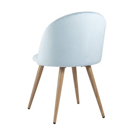 Лион пыльно-голубой, сиденье и спинка велюр, каркас оцинкованный металл с принтом под натурально