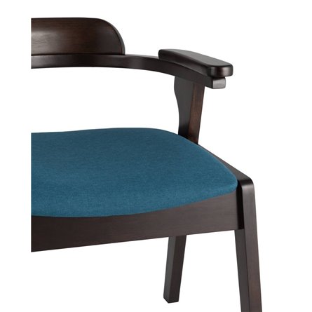 VINCENT в мягкой синей обивке, деревянный каркас из массива гевеи