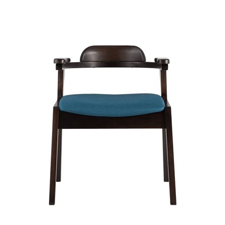 VINCENT в мягкой синей обивке, деревянный каркас из массива гевеи