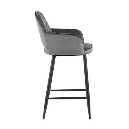 Венера диамант велюр серый ножки металл черный