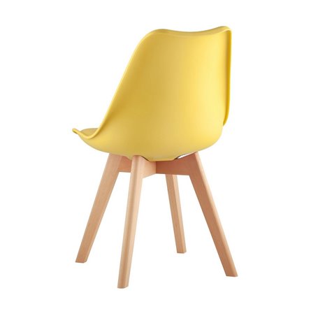 Frankfurt желтый, сиденье из сочетания пластика и экокожи, ножки деревянные