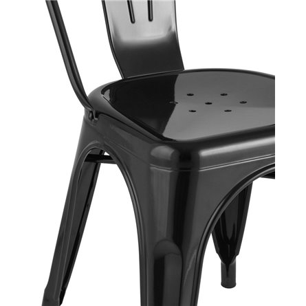 Tolix черный глянцевый, экокожа, пластик, металл