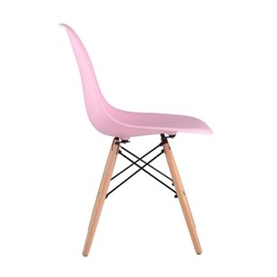 Eames DSW розовый, литой полипропилен, стальной каркас, массив бука