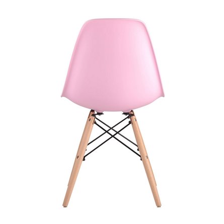 Eames DSW розовый, литой полипропилен, стальной каркас, массив бука