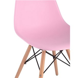 Eames DSW розовый, литой полипропилен, стальной каркас, массив бука