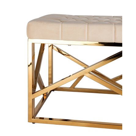 АРТ ДЕКО сталь золото, нержавеющая сталь, обивка сиденья велюр бежевый